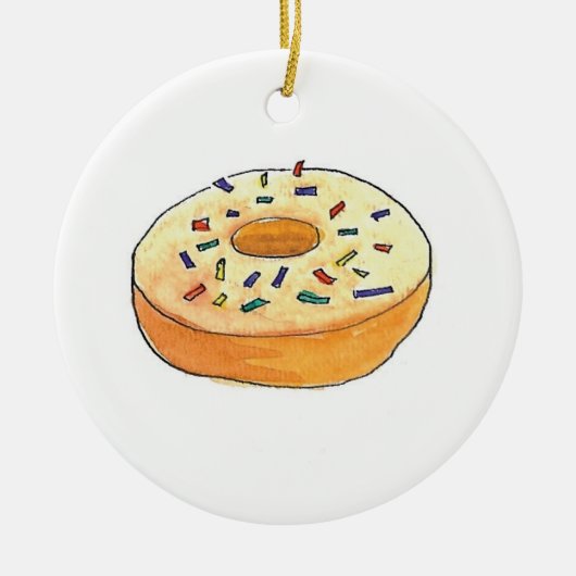 Schaumgummiringe und Kuchen für Weihnachten Keramik Ornament (Vorne)