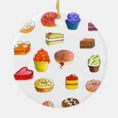Schaumgummiringe und Kuchen für Weihnachten Keramik Ornament (Hinten)