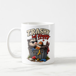Schaumig aber glücklicher lustiger Waschbär Humor Kaffeetasse