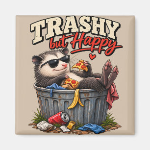 Schaumig aber glücklicher lustiger Waschbär Humor Magnet