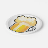 Schaumige Bier-Tasse Pappteller (Schrägansicht)