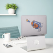 Schaumkanone Aufkleber (Laptop auf Schreibtisch)