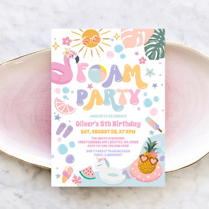 Schaumparty-Sommer-Strand-Geburtstagseinladung Einladung