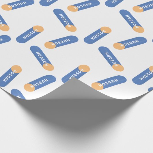 Schaumpfeil mit eigenem Namen Geschenkpapier (Ecke)