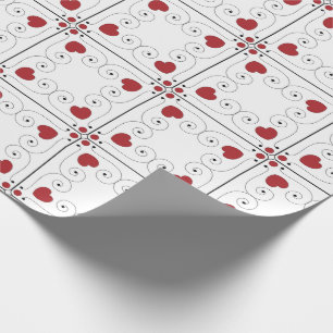SCHAUMSPIELE: Valentine Red Heart Wrapping Paper Geschenkpapier
