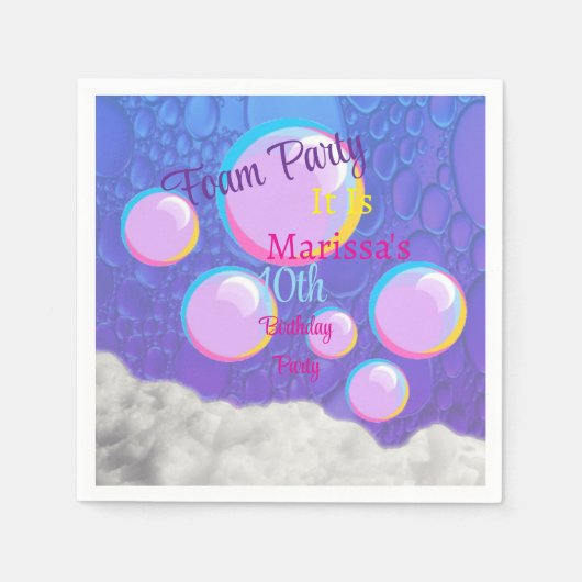 Schaumstoff Party Geburtstag Serviette (Vorderseite)