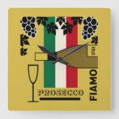 Schaumwein Quadratische Wanduhr (Vorderseite)