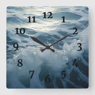 Schaumwellen Surf-Malerei Quadratische Wanduhr