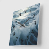 Schaumwellen Surf-Malerei Quadratische Wanduhr (Winkel)