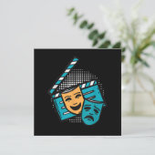 Schauspiel Clapperboard Theater Maske Theater Scha Dankeskarte (Stehend Vorderseite)