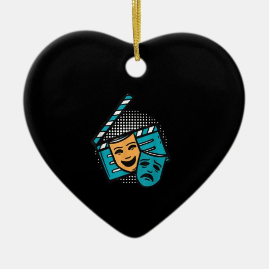 Schauspiel Clapperboard Theater Maske Theater Scha Keramik Ornament (Vorne)