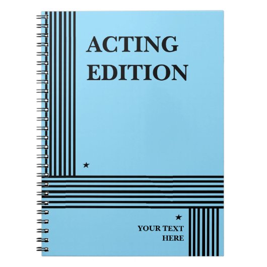 Schauspiel Edition Play Script Styling Notebook Notizblock (Vorderseite)