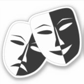 Schauspiel für einfache Drama-Comedy-Masken Aufkleber (Vorderseite)