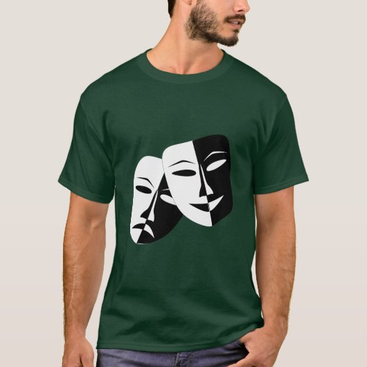 Schauspiel für einfache Drama-Comedy-Masken T-Shirt (Vorderseite)