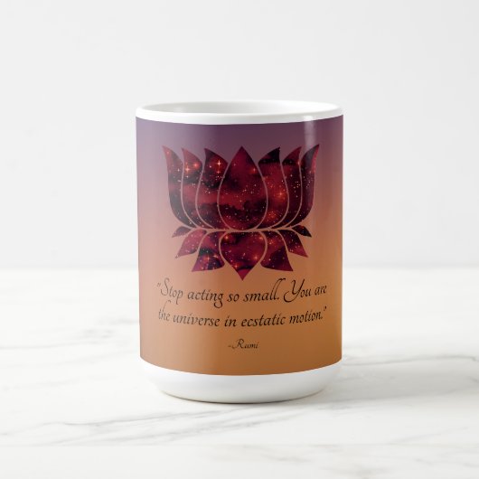 Schauspiel Kleines Rumi Zitat Celestial Lotus stop Kaffeetasse (Mittel)