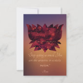 Schauspiel Kleines Rumi Zitat Celestial Lotus stop Karte (Vorderseite)