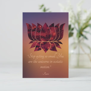 Schauspiel Kleines Rumi Zitat Celestial Lotus stop Karte