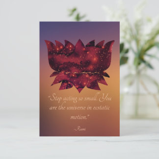 Schauspiel Kleines Rumi Zitat Celestial Lotus stop Karte