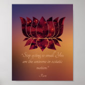 Schauspiel Kleines Rumi Zitat Celestial Lotus stop Poster (Vorne)
