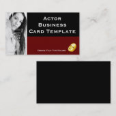 Schauspiel Logo Visitenkartenvorlage. Einfache Sch Visitenkarte (Vorne/Hinten)