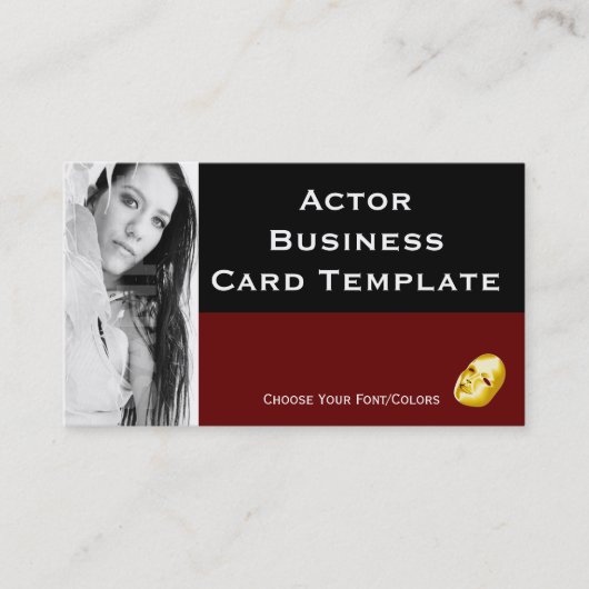 Schauspiel Logo Visitenkartenvorlage. Einfache Sch Visitenkarte (Vorderseite)