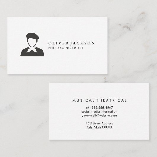 Schauspiel-Symbol Visitenkarte (Vorne/Hinten)