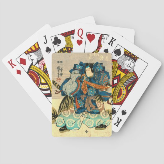 Schauspieler als Samurai Kunitake 1847 Spielkarten (Rückseite)