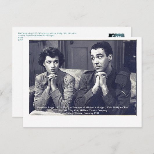 Schauspieler Benedicta Leigh und Michael Aldridge Postkarte (Vorne/Hinten)
