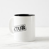 Schauspieler-Briefmarke Zweifarbige Tasse (Vorderseite Links)