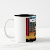 Schauspieler Cartoon von PrintedPerfection.com Two Zweifarbige Tasse (Links)
