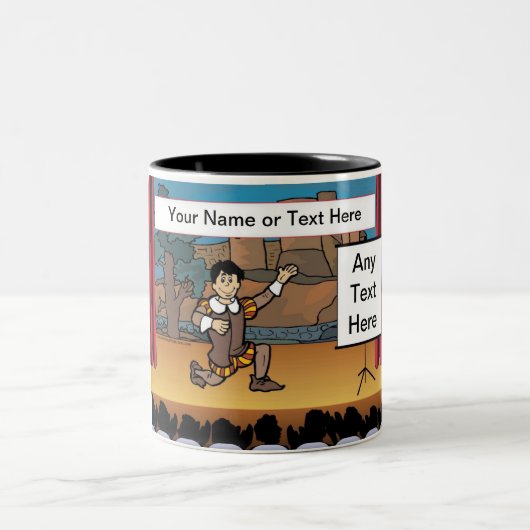 Schauspieler Cartoon von PrintedPerfection.com Two Zweifarbige Tasse (Mittel)