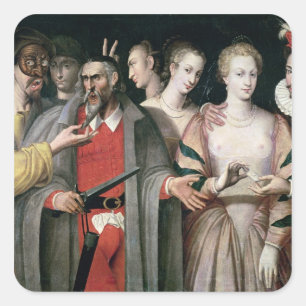 Schauspieler der Commedia dell'Arte Quadratischer Aufkleber