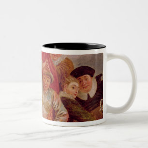 Schauspieler des Comedie Italienne Zweifarbige Tasse