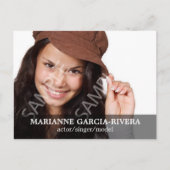 Schauspieler-Doppel-Headshot-Transparenz-Panel Postkarte (Vorderseite)