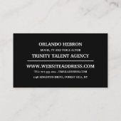 Schauspieler, Filmproduktion Visitenkarte (Rückseite)