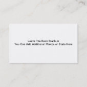 Schauspieler-Geschäfts-Kartenheadshots-Foto-Karten Visitenkarte (Rückseite)