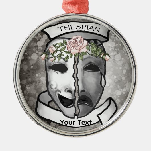 Schauspieler-Halbmasken Ornament Aus Metall (Vorne)