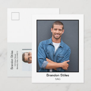 Schauspieler Headshot Foto Postkarte