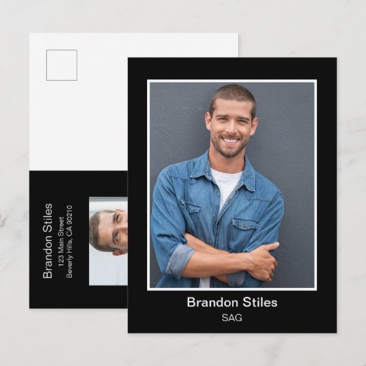 Schauspieler Headshot Foto Postkarte (Vorne/Hinten)
