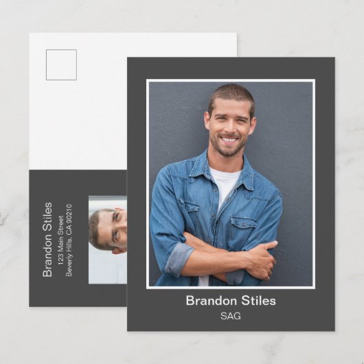 Schauspieler-Headshot-Foto-Postkarte Postkarte (Vorne/Hinten)