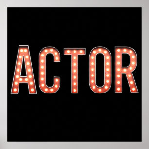 Schauspieler Marquee Lichter Poster