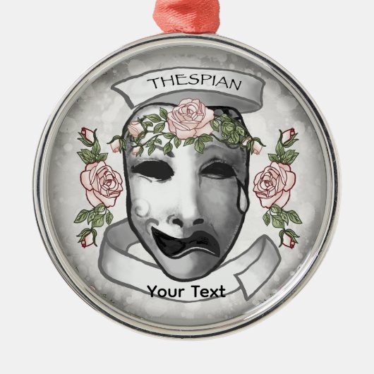 Schauspieler Masken Ornament Aus Metall (Vorne)