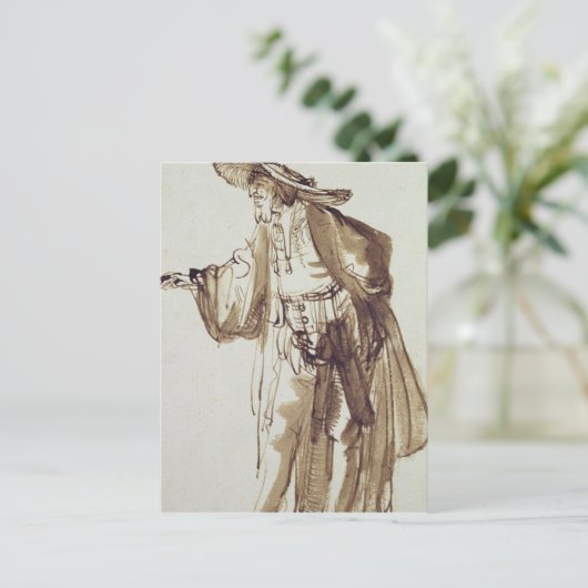 Schauspieler mit einem großformatigen Hut Postkarte (Stehend Vorderseite)