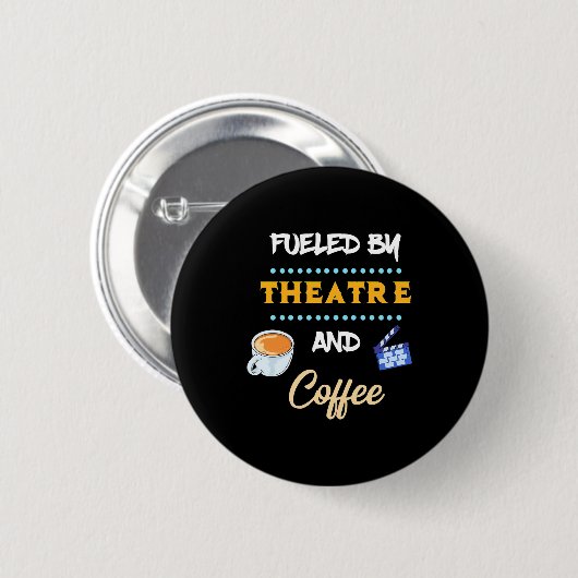 Schauspieler mit Theaterkaffee Button (Vorne & Hinten)