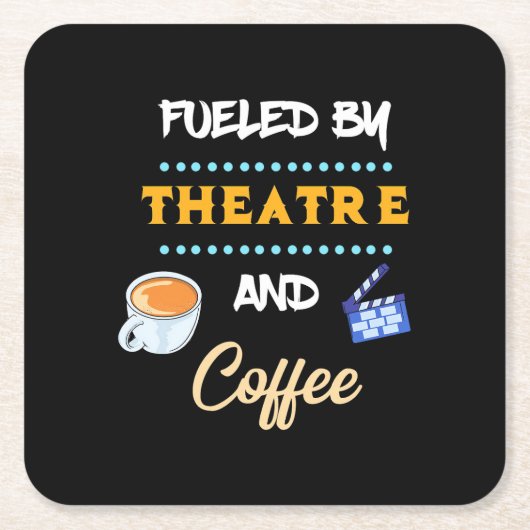 Schauspieler mit Theaterkaffee Rechteckiger Pappuntersetzer (Vorderseite)