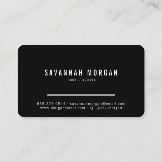 Schauspieler Model Dancer Foto trendy zeitgenössis Visitenkarte (Rückseite)