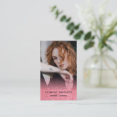 Schauspieler Model Dancer Social Icon Pink Gliitte Visitenkarte (Stehend Vorderseite)