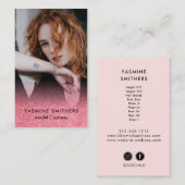 Schauspieler Model Dancer Social Icon Pink Gliitte Visitenkarte (Vorne/Hinten)