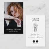 Schauspieler Model Singer Dancer SOCIAL ICON Black Visitenkarte (Vorne/Hinten)