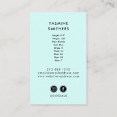 Schauspieler Model Singer Dancer SOCIAL Minze Gree Visitenkarte (Rückseite)